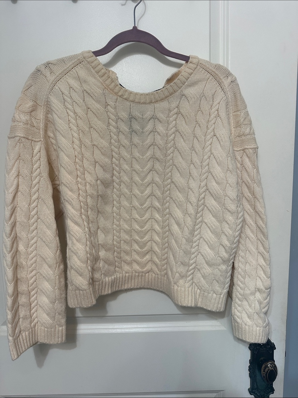 J. Crew Cream Cable Knit Crew Sweater